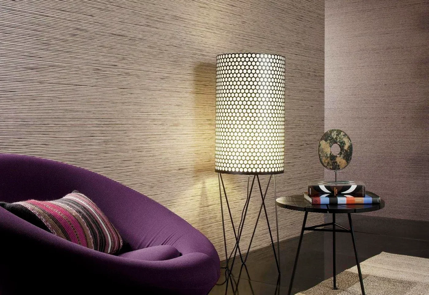 Джутовые обои в комнате