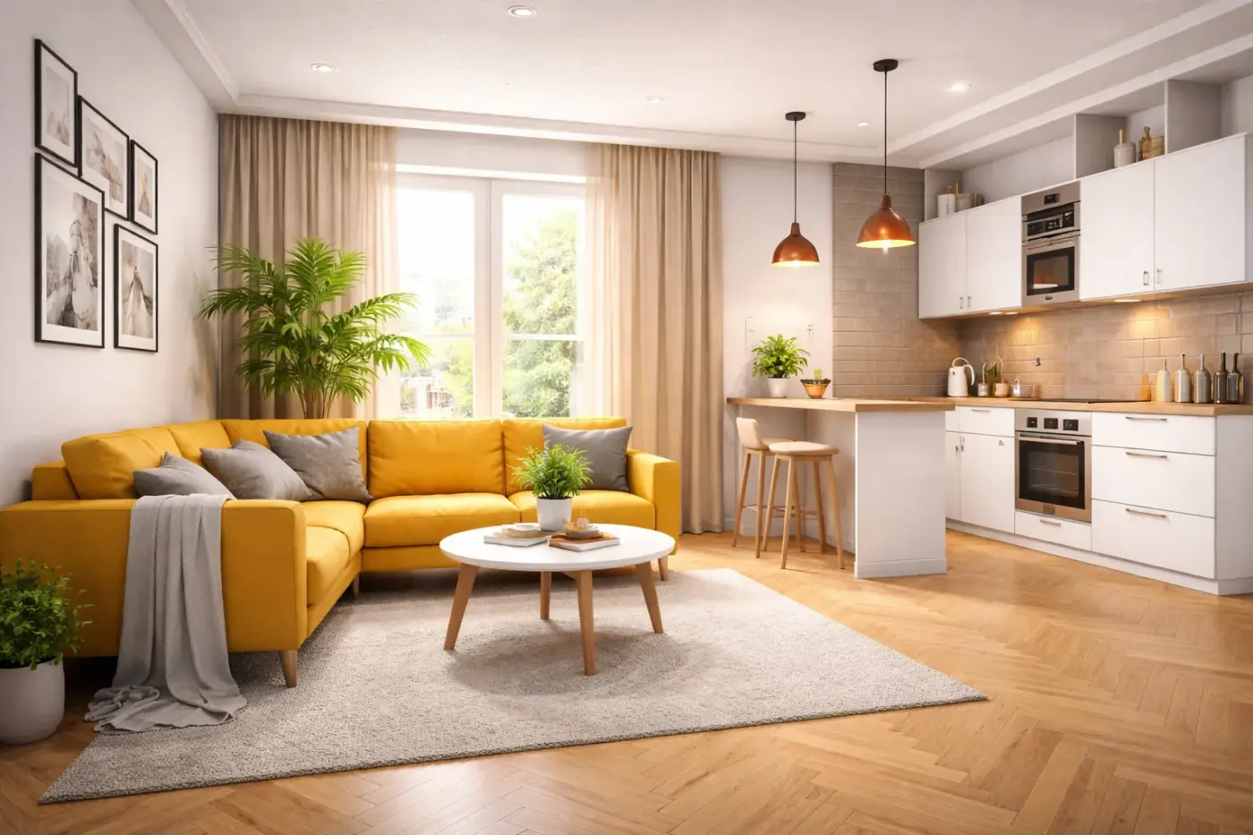 Современный яркий интерьер